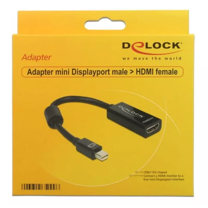 Delock - Adaptador de vídeo - Mini DisplayPort macho para HDMI fêmea - 18 cm (65099)