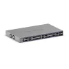 Switch Ethernet Gigabit gerido Netgear GS752TX, 48x RJ-45 10/100/1000, suporte 10G, rack 1U, cinzento