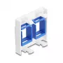 Acessório de moldura snap-in DELOCK 81557 — moldura para módulo Keystone em plástico, 45×45×17,5 mm, azul/branco