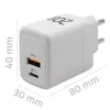 Carregador GaN QOLTEC 51823 20W fonte USB, saída 5V/20V
