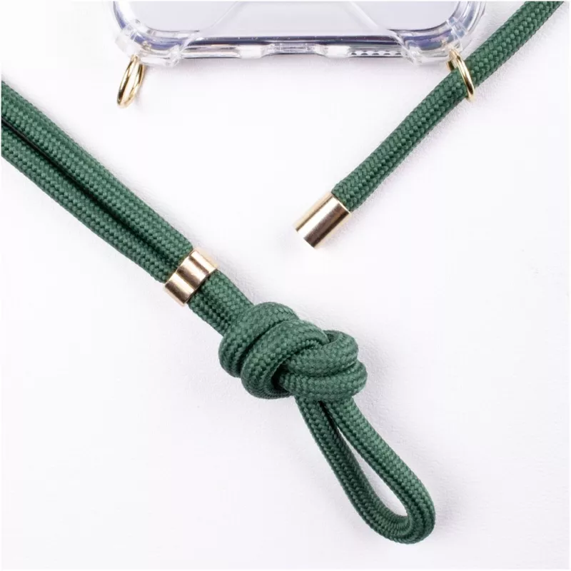 Capa com colar para telefone Lookabe para iPhone 7/8 Plus — dourado com fita verde