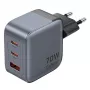 Carregador GaN Vention FEXH0-EU 70W — 2x USB-C + 1x USB-A, PD 70W, 100–240V