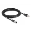 Cabo de rede DeLOCK M12 cabo codificado A 8 pinos macho para RJ45 macho Cat5e 5 m preto