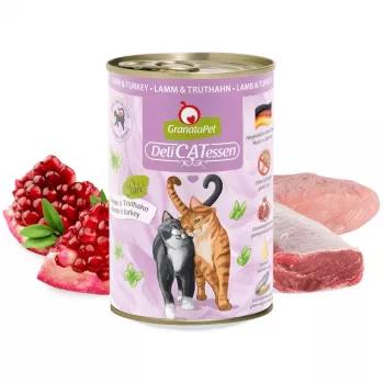 Comida húmida para gatos Fox4Pets GRANATAPET DeliCATessen Borrego & Peru Pastete 400 g, sem cereais, adulto, hipoalergénico