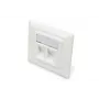 Digitus | Placa de parede para módulos Keystone, tipo alemão, placa central 50x50 mm, moldura 80x80 mm | DN-93801-1