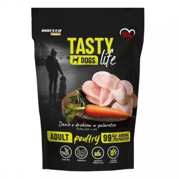 BIOFEED Tasty Dogs Life aves - ração húmida para cães - 500g