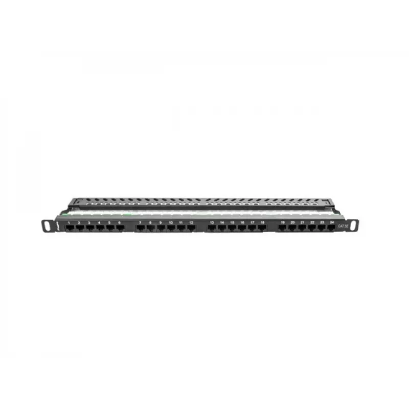 Lanberg PPU5-0024-B - RJ-45 - Cat5, Cat5e - preto - metal - montagem em rack - 0,5HE (PPU5-0024-B)