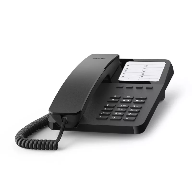 Telefone de mesa com fios Gigaset Desk400 — telefone de secretária com fios, preto, modelo DESK 400