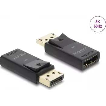 Adaptador ativo DELOCK DisplayPort 1.4 para HDMI 8K com função HDR, alimentado por USB