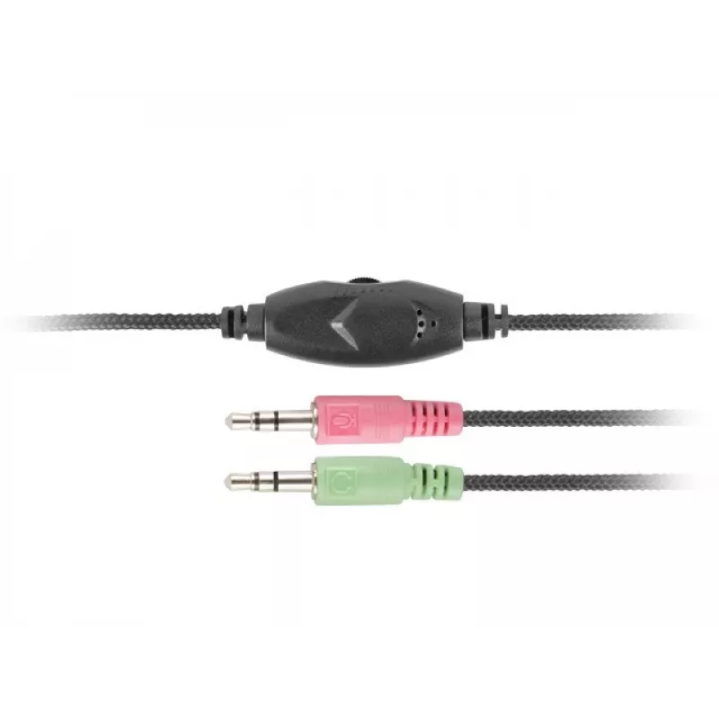 Headset binaural com fios NATEC Rhea com microfone de arco, conectores de 3,5 mm, cabo de 2,2 m, impedância de 32 Ω