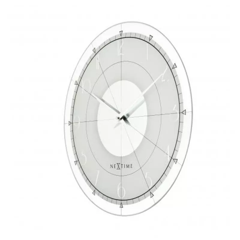 Relógio de parede NeXtime 8125 Fancy Round, Ø43 cm, branco/prateado