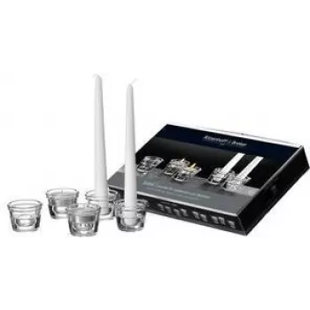 Castiçal Ritzenhoff & Breker LUMI vidro cónico para velas de haste, conjunto de 15