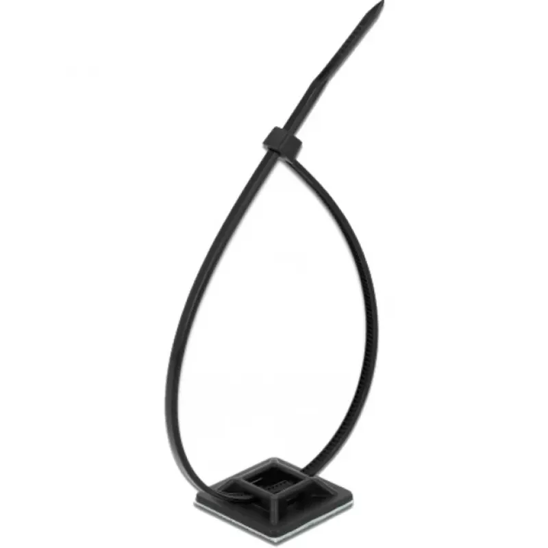 Suporte para abraçadeiras DeLOCK 18680 preto nylon 10 unid.