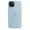 Capa de silicone Apple iPhone 15 Plus azul-claro MagSafe