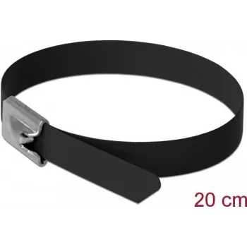 Abraçadeira DeLOCK 18813 aço inoxidável preto 10 unid.