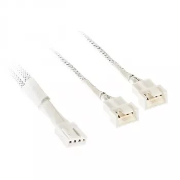 Cabo em Y para ventoinha PWM Kolink PGW-AC-KOL-159 35cm revestido branco, ligação 1-para-2-PWM