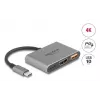 Adaptador de cabo de vídeo DeLOCK 61071 0,1 m USB Type-C USB Type-C USB Type-A HDMI cinzento