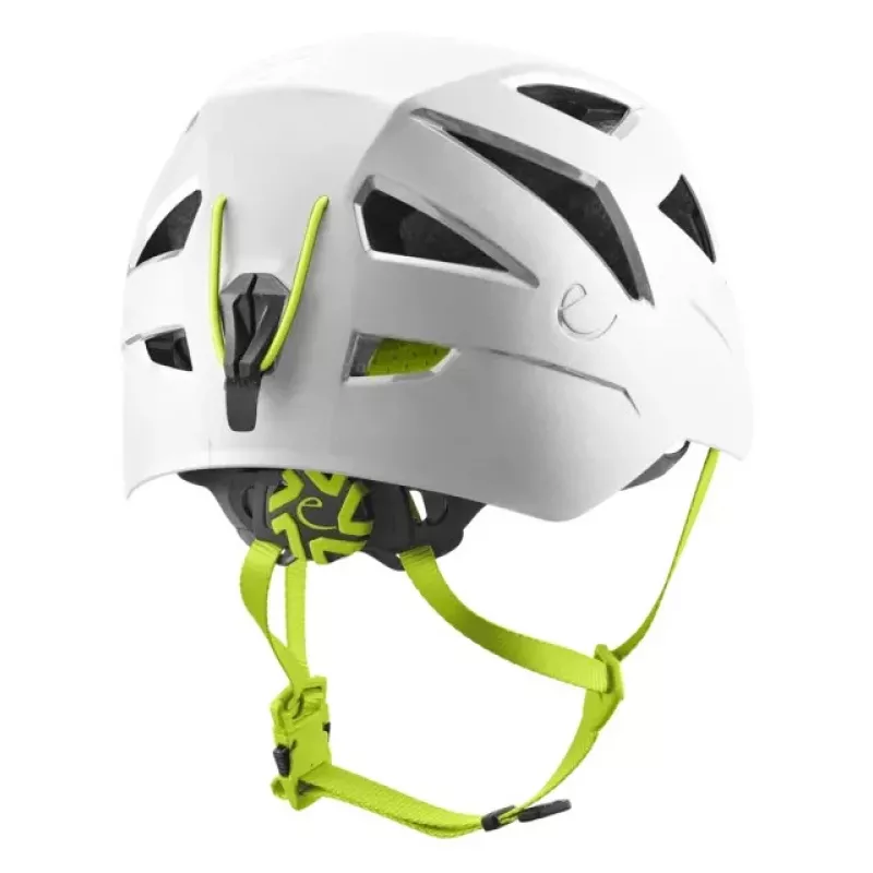 Capacete de escalada Edelrid Zodiac branco, construção híbrida de concha
