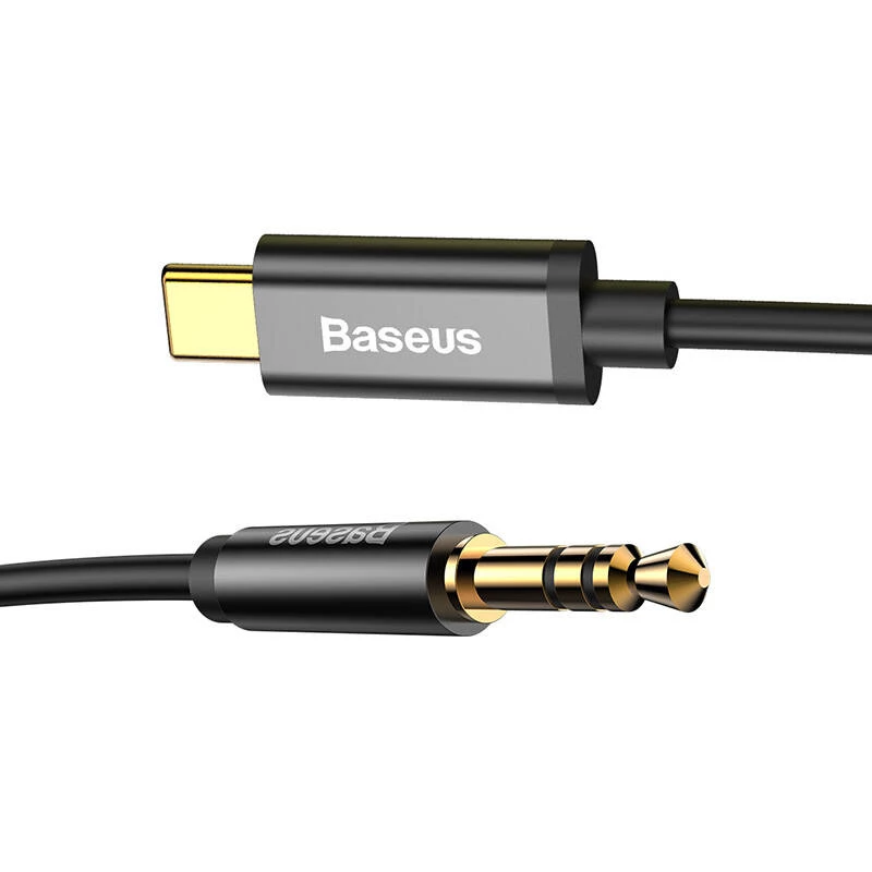 Cabo de áudio Baseus Yiven USB-C para mini jack 3,5 mm, 1,2 m (preto)