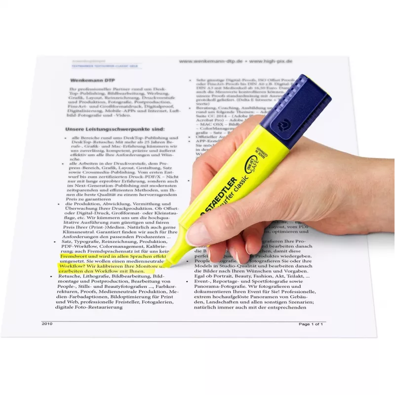 Marcador Staedtler Textsurfer classic 364 ponta em cunha verde laranja rosa amarelo