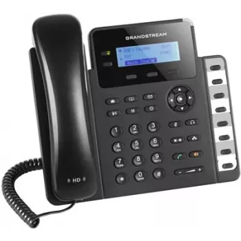 Telefone DECT Grandstream GXP1628 — telefone DECT de secretária/parede, LCD 132x48 px, alta-voz, 500 contactos, RJ-9 headset