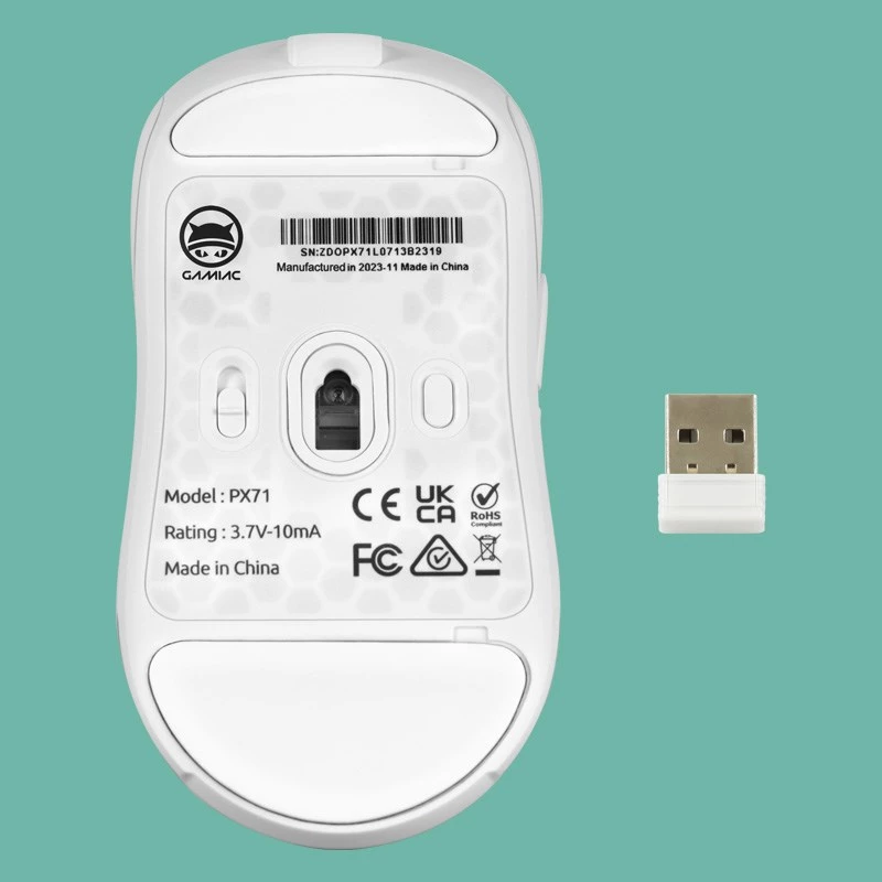 Rato Gaming GAMIAC PX71 ambidestro RF Wireless + USB Type-A Ótico 16000 DPI