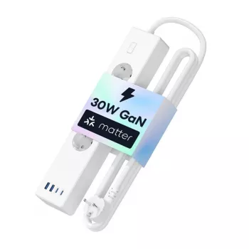 Régua de tomadas Meross MSP844 — 4 tomadas AC, 2 USB-A, 2 USB-C
