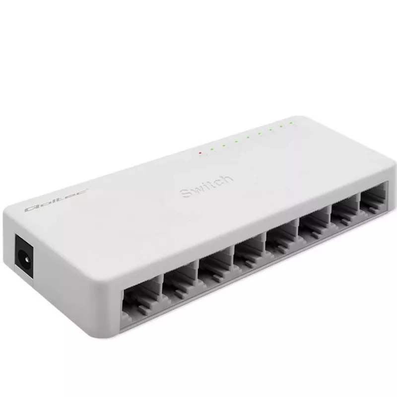 Switch de rede Qoltec 8x portas RJ45 1000Mbps LAN