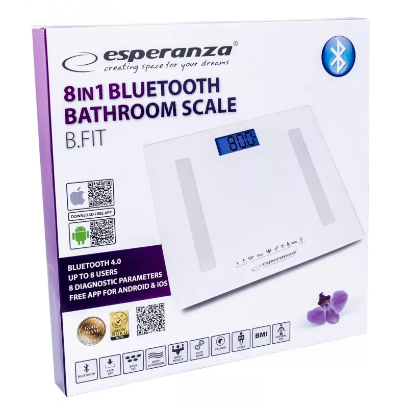 Esperanza EBS016W balança de pessoas quadrada branca balança de pessoas eletrónica
