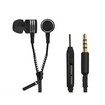 Auscultadores ZIPPER com microfone preto