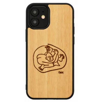 Capa protetora Man and Wood para iPhone 12 mini — design de peixe para crianças