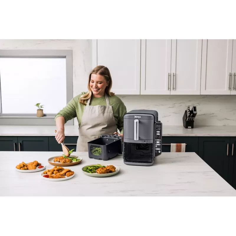 Ninja Double Stack XL Fritadeira a ar quente 2 compartimentos com sonda de temperatura SmartCook 9,5 L SL451EU