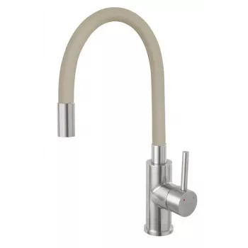 Torneira de cozinha FERRO Zorba BZR4PSS acabamento em aço inoxidável, monocomando, montagem à vista