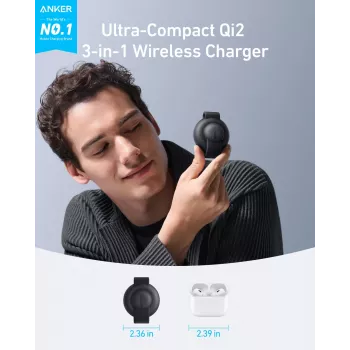 Carregador Anker B25M8H11 carregador rápido sem fios para interiores preto
