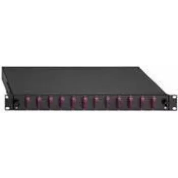 Painel de patch de fibra ótica Rutenbeck 2280300240 LC Duplex MM 24 portas 1U (48,3 cm)