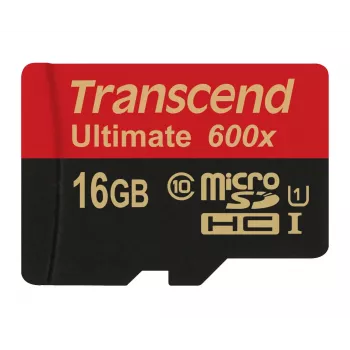 Transcend microSDHC MLC 16GB Class 10 UHS-I 600x + adaptador SD