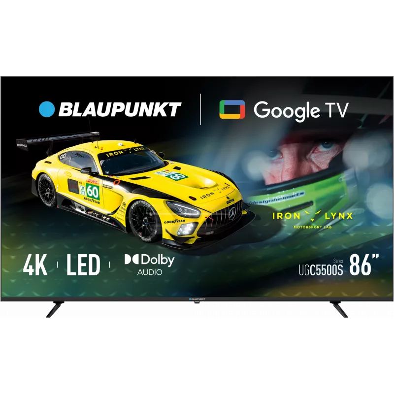 TV LED Blaupunkt | 86UGC5500S | 86 | Smart TV | Google TV | UHD | preto