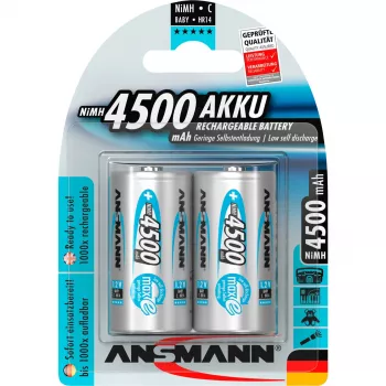 1x2 pilha recarregável Ansmann maxe NiMH Baby 4500 mAh alemã (5035352)