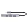 Hub USB-C Unitek H1208B — 1x USB-A 5 Gbit/s, 3x USB-A 2.0, host USB-C, caixa em alumínio, cabo de 0,20 m