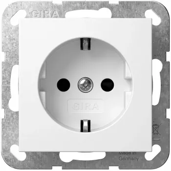 Tomada Schuko GIRA SH System 55 branco puro modelo 445327 para aros System 55