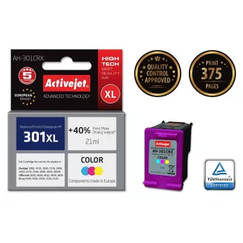 Tinteiro Activejet AH-301CRX (compatível com HP 301XL CH564EE; Premium; 21 ml; cor)