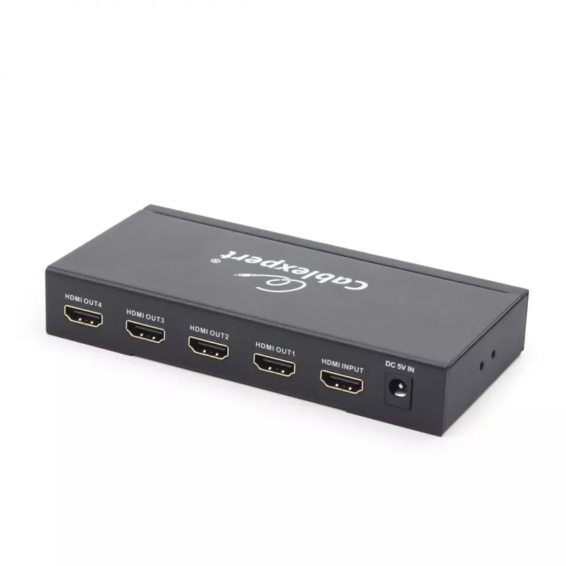 Gembird DSP-4PH4-02 divisor HDMI, 1x HDMI para 4x HDMI, HDMI 1.4, 225 MHz, 3D, aço, preto
