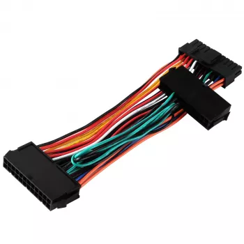 Adaptador para fonte de alimentação SILVERSTONE SST-PP10 — adaptador de cabo duplo de 24 pinos para 24 pinos único