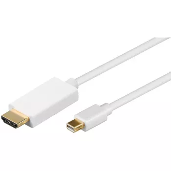 Cabo adaptador Wentronic Goobay Mini DisplayPort para HDMI 1.2, Branco, 2 m - Ficha Mini DisplayPort > Ficha padrão HDMI™ (Type-A) (52861)