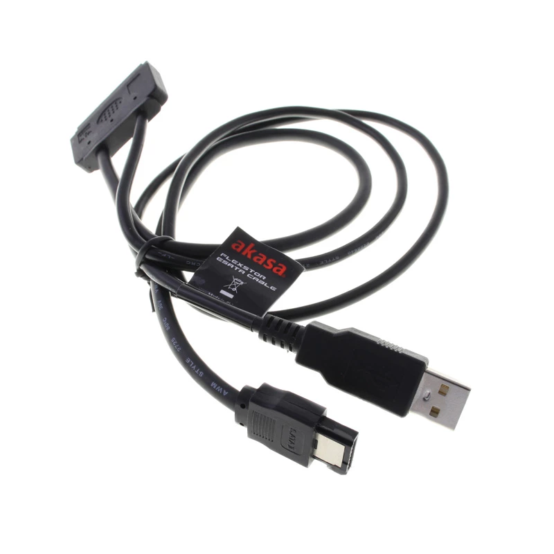 Cabo eSATA Akasa Flexstor para HDD e SSD SATA de 6,40 cm (2.5) (AK-CBSA03-80BK)