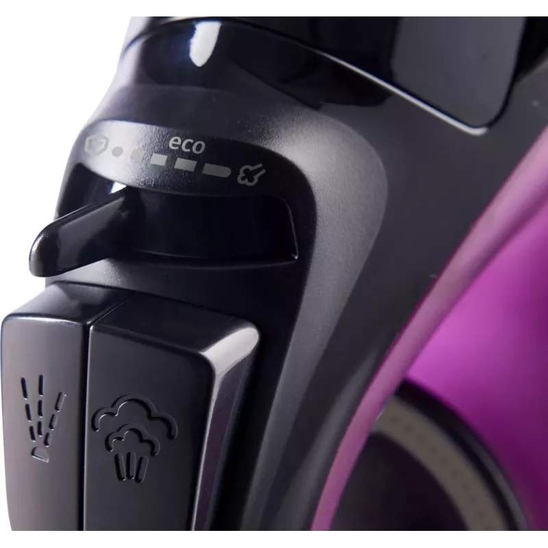 Ferro de engomar a vapor Gorenje SIK2400BKV, 2400 W, capacidade do depósito de água 450 ml, vapor contínuo 40 g/min, desligação automática, Roxo/Preto