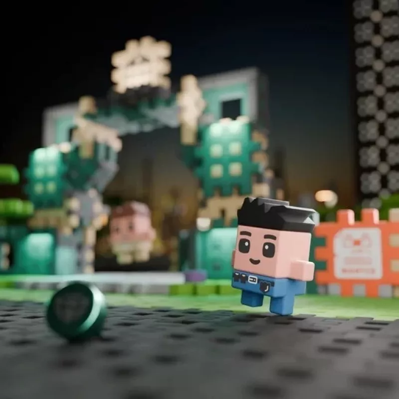 Blocos de construção MARIOINEX Mini Waffle City Assalto ao Banco, 148 peças