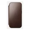 Capa para telemóvel Nomad Modern Leather Folio para iPhone 17 Pro, pele/alumínio, 16 cm (6,3 polegadas) castanha, 4 compartimentos para cartões