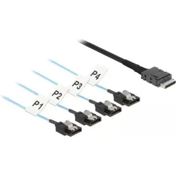 DeLOCK 85468 cabo SAS 0,5 m 12 Gbit/s preto OCuLink SFF-8611 para SATA