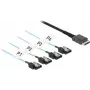 DeLOCK 85468 cabo SAS 0,5 m 12 Gbit/s preto OCuLink SFF-8611 para SATA